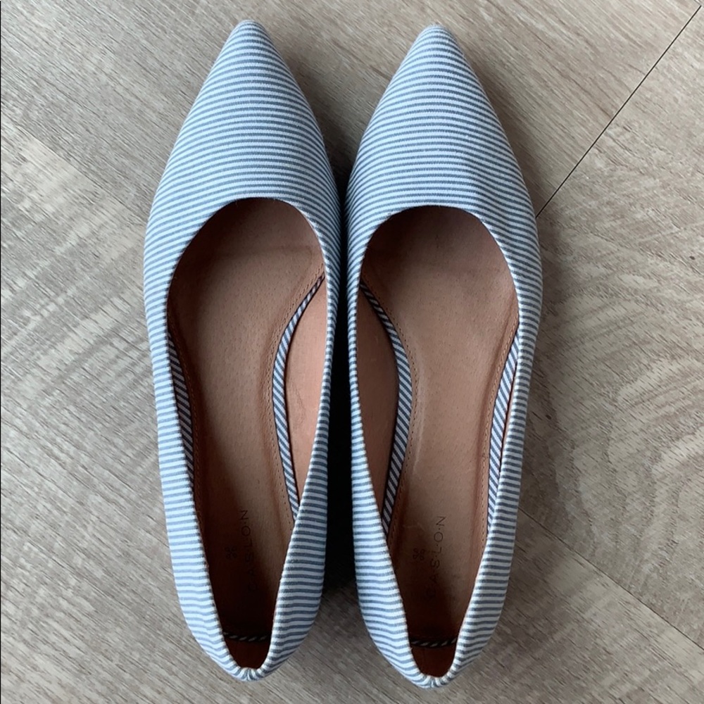 Caslon Luna Pointy Toe Flat - Stripes